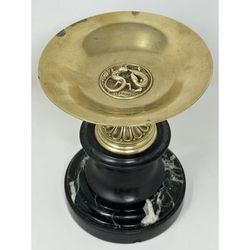 Jules Moigniez Sculpted Brass Marble Tazza Tray
