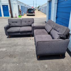 Dark Grey Couch Set Sectional 