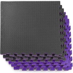 Xspec 1" Extra Thick Interlocking Home Gym Foam Floor Mat Reversible Tiles (24" x 24") | 12 Pieces, 48 Square feet | Protective Flooring for Work Out 