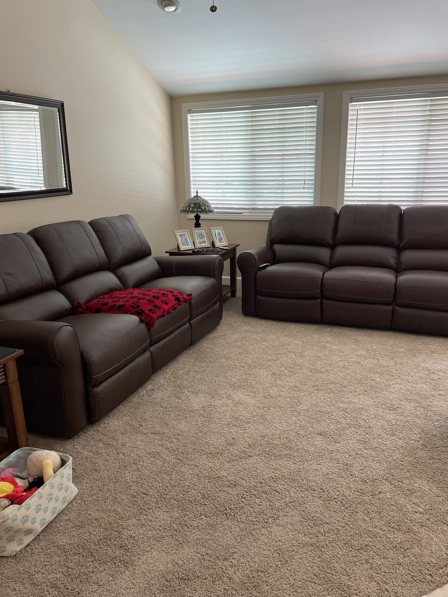 Leather reclining couches(2)
