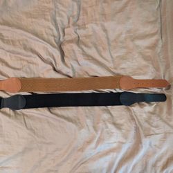 2 Stretchy Belts Black & Brown