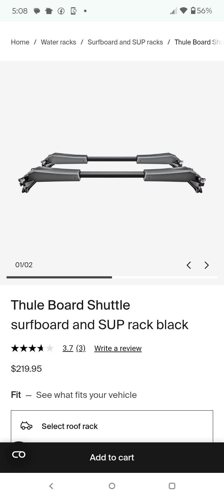 Thule Board Shuttle for surfboards and paddleboards.