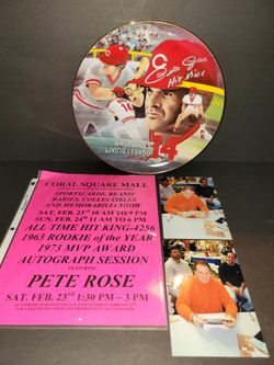 Cincinnati Reds Pete rose signed plate
