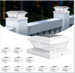 (Brand New in Box)  Brightever 4x4 Post Solar Lights, Solar Post Cap Lights White 12-Pack 2 Modes (Warm/Cool White), 16LEDs, for Wooden/Vinyl Posts, I