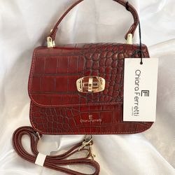 RED "ALLIGATOR" FINE LEATHER BAG SRP $35