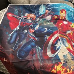 Huge Avengers Banner With 6 Helium Balloons 