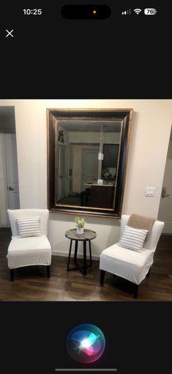 Brown Mirror With Gold Trim