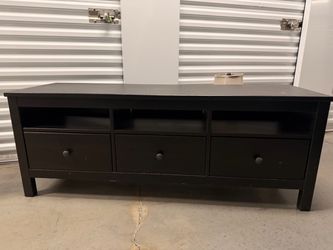 Black Wood TV Stand with 3 Drawers