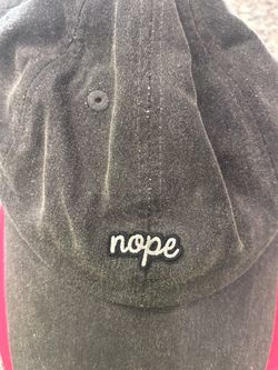 Black Dad Hat with Nope Embroidered Patch