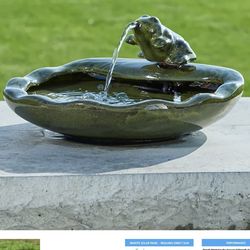 Ceramic Frog Solar Fountain