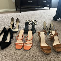 ( Size 10  ) Women Heels Bundle - 7 Shoes 