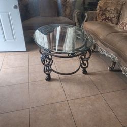 Antique Glass Table Set 