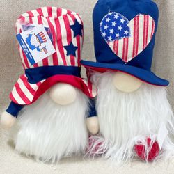 Patriotic 4th of July gnomes set of 2 
