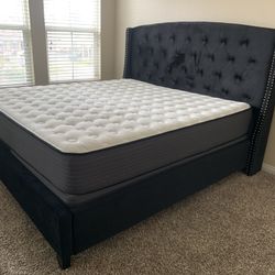 New In Box King Bed Frame With Mattress (Read Description Below)