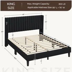Black queen bed frame