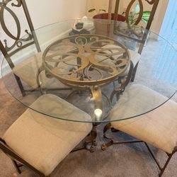 Glass Top Dining Table with Chairs