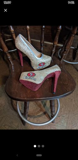 San Francisco 49ers ladies custom glitter heels