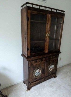 Nautical Cabinet with Brass Cleats Porthole with Porcelain 43 in length 75 in height