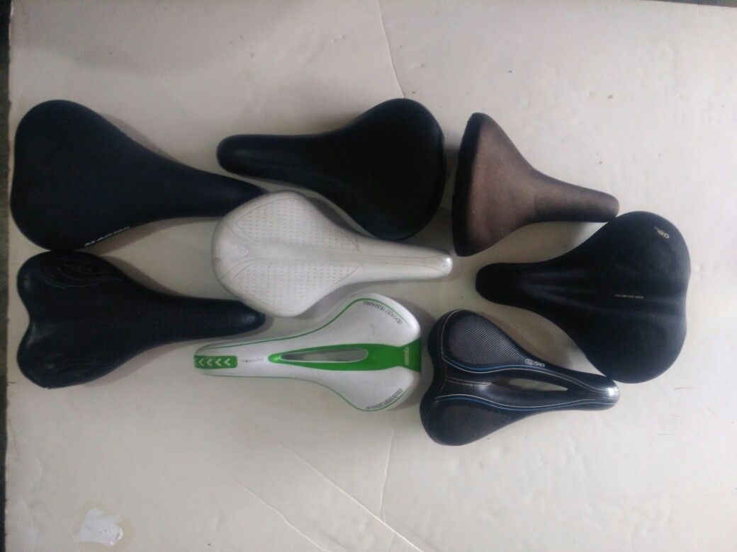 Seat posts, seats, bike racks front rear, handle bars, etc