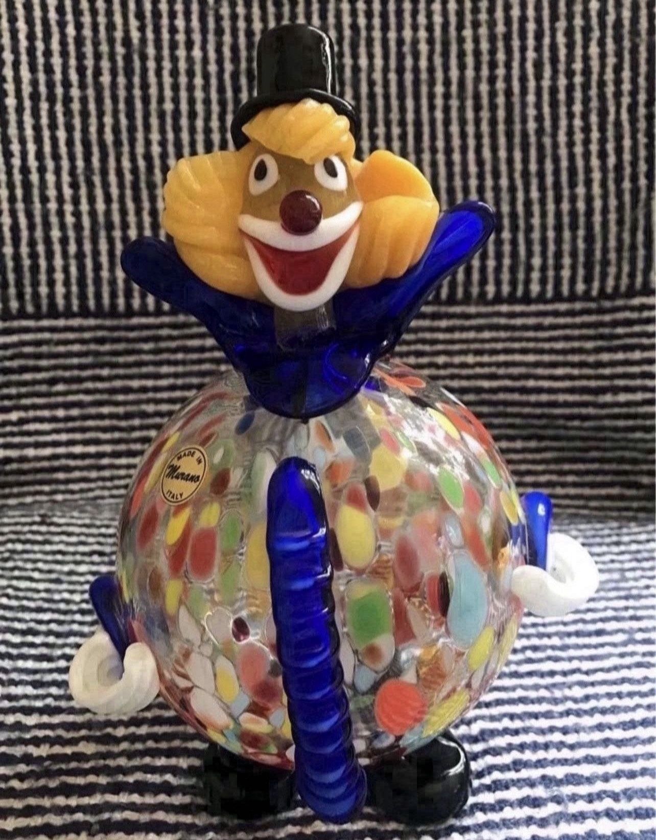 Authentic GlassOfVenice Murano Glass Clown - Round in mint condition