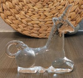 Glass Unicorn By Bertil Vallien For Kosta Boda Zoo Series