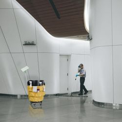 2 PackMerhoff & Larkin Yellow Trash Caddy Bag for Garbage Bins 32-50 Gallon Heavy Duty Vinyl Construction