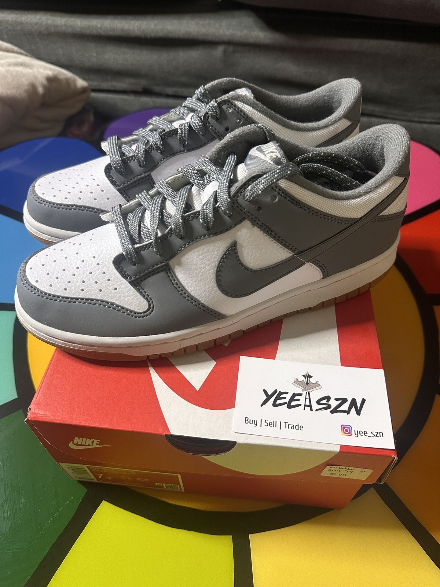 Nike Dunk Low Reflective Grey Size 7 Youth