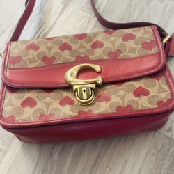 Coach Studio Shoulder Bag In Signature Canvas With Heart Print