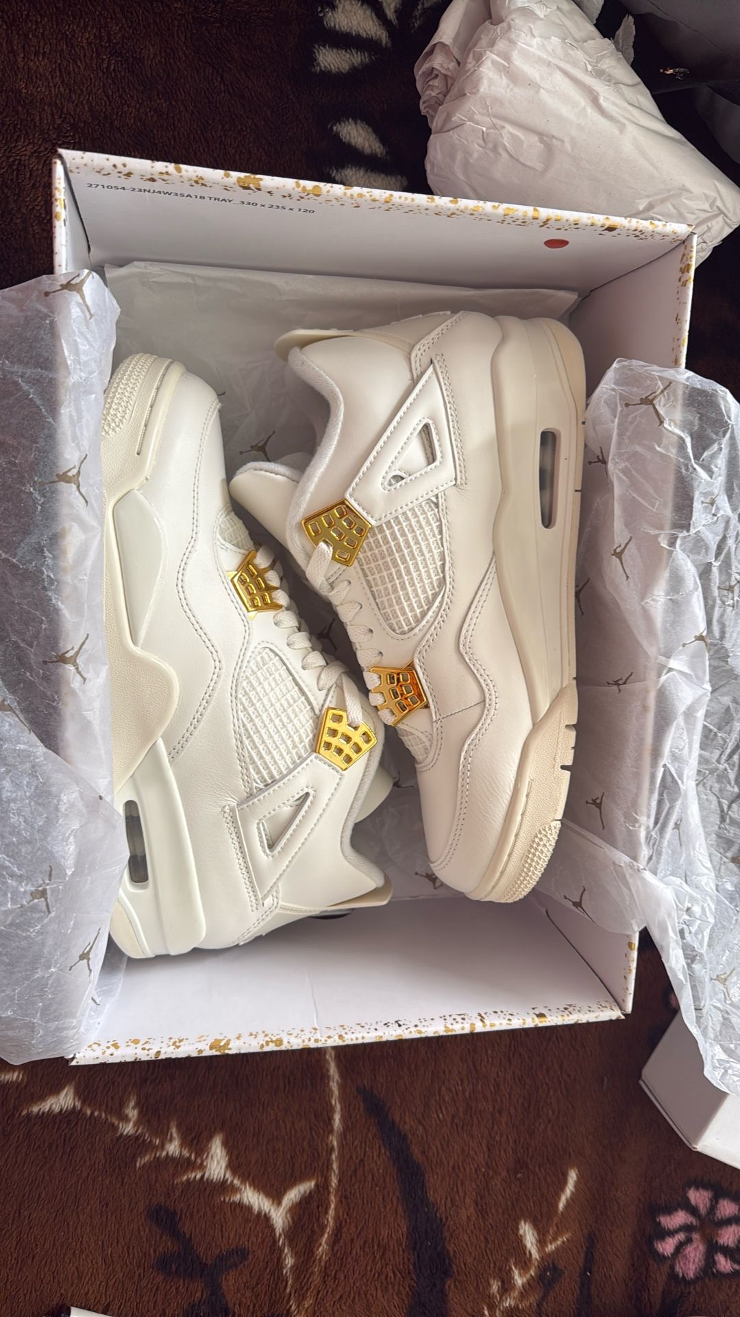 JORDAN 4 Metallic Gold Sz 9 Women