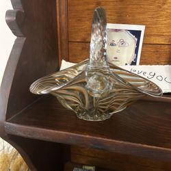 Murano Style Glass Basket