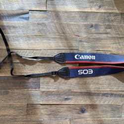 Vintage 90’s Canon EOS Camera Strap (Blue and Red)