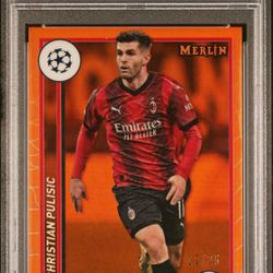 2023 Topps Merlin UCC Christian Pulisic Orange Refractor /25 #2 PSA 10 AC Milan 