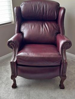 Burgundy leather recliner