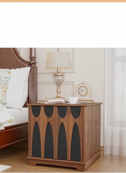 Mid-Century Modern 2-Door Wood Nightstand