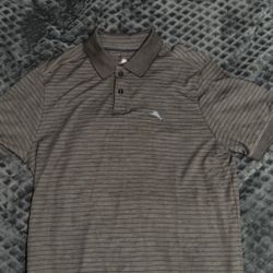 Tommy Bahama Collar Tee, Grey/Coal, Size S/P
