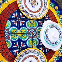 Beautiful authentic Guanajuato Mexican mosaic talavera round table