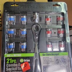 21pc Go Thru Socket Set 