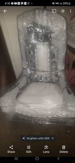 Toddler Size Throne White Silver