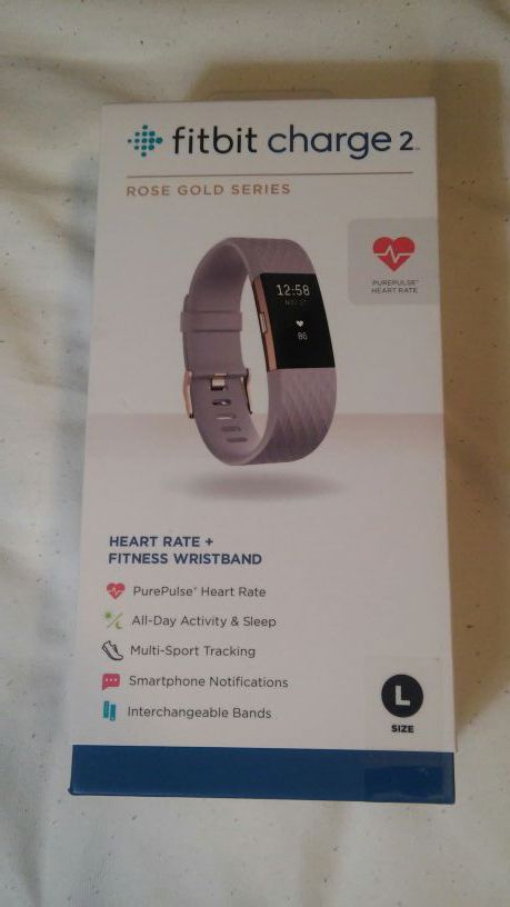 Fitbit Charge 2 Special Edition 22k Rose Gold/Lavender, Size L