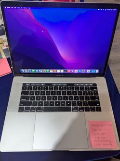 MacBook Pro 2016 15" Retina TouchBar Intel Core  16GB Ram 1TB SSD Radeon Pro 2GB Graphics, macOS Monterey, New Battery Just replaced. Comes w