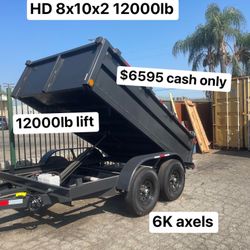 New Dump Trailer 8x10x2 12000lb $6595 Cash Only 