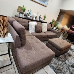 Sofa Sectional Couch With Ottoman In Good Condition🎈🚛👌🚚 FREE DELIVERY 🚚 