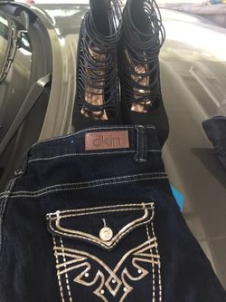 Woman's jeans and high heels