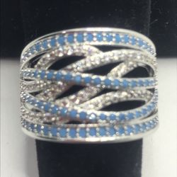 Turquoise And Bling Ring Size 8