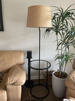 Floor Lamp With Built In Glass Table