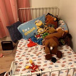 Toddler Bed Frame + Mattress – Good Condition – $50