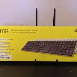 TIETI K01R Wireless Keyboard, 2.4G Slim and Compact Wireless Keyboard with Numeric Keypad, Long Battery Life, Lag-Free for PC Laptop Computer Windows,