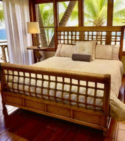 Queen Tommy Bahama bedroom set with new mattress