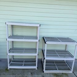 Heavy Duty Plastic Garage / Utility Shelving Units – 3-Tier & 4-Tier Set
