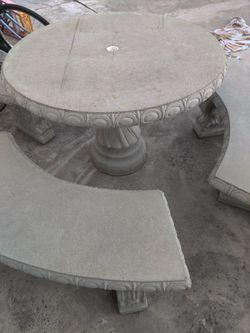 Concrete Table And Chairs Like New 